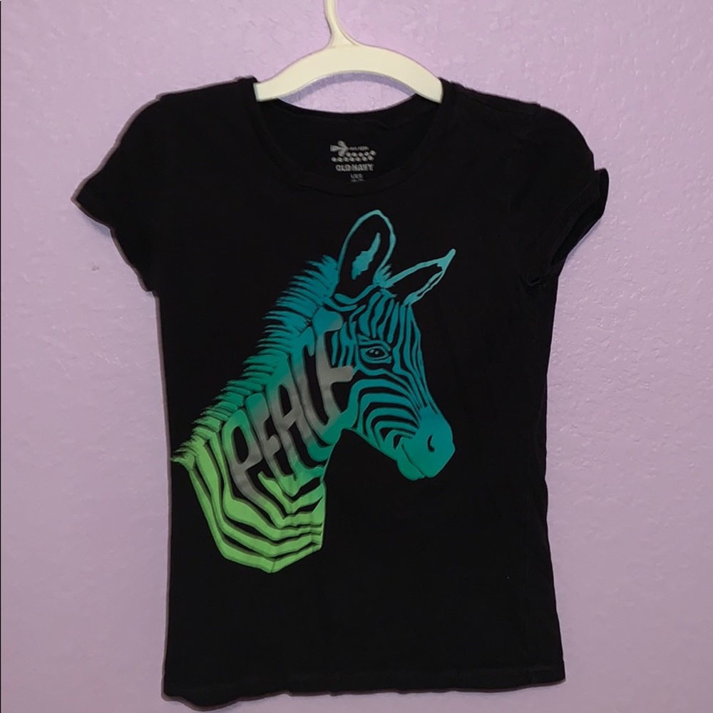 Black T-shirt with zebra design